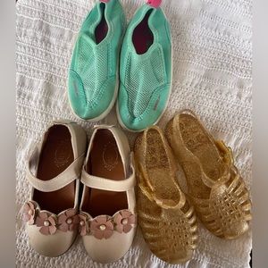 3 pairs of toddler girl shoes size 9/10 - large toddler - Speedo and two others